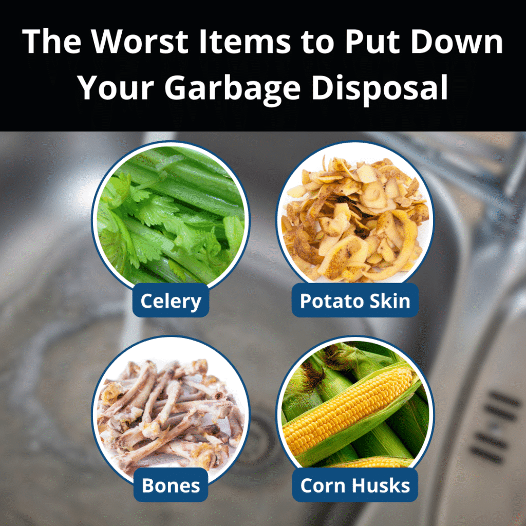 items to not put down garbage disposal