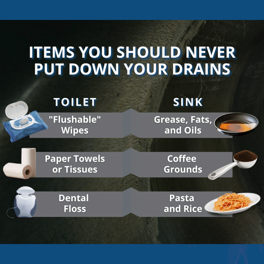 items you should never put down your drains