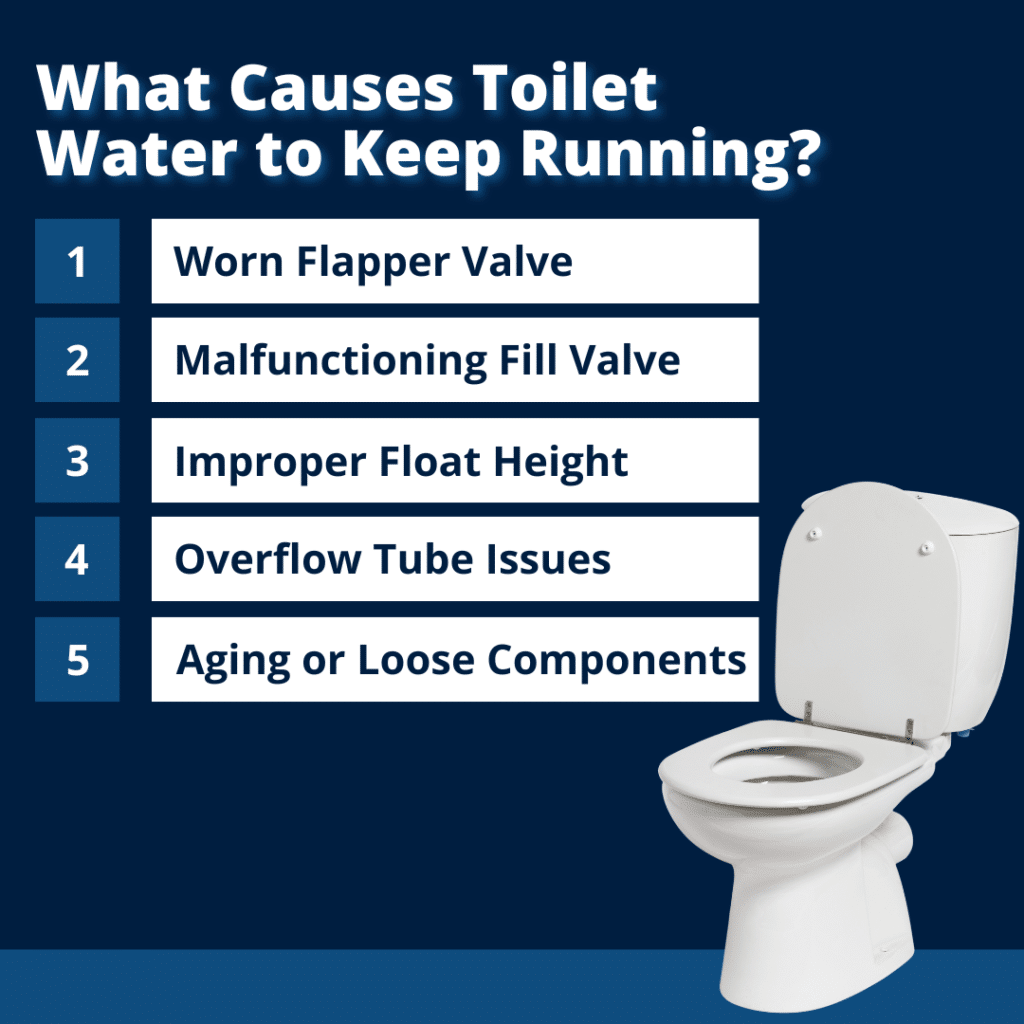 what causes toilet water to keep running